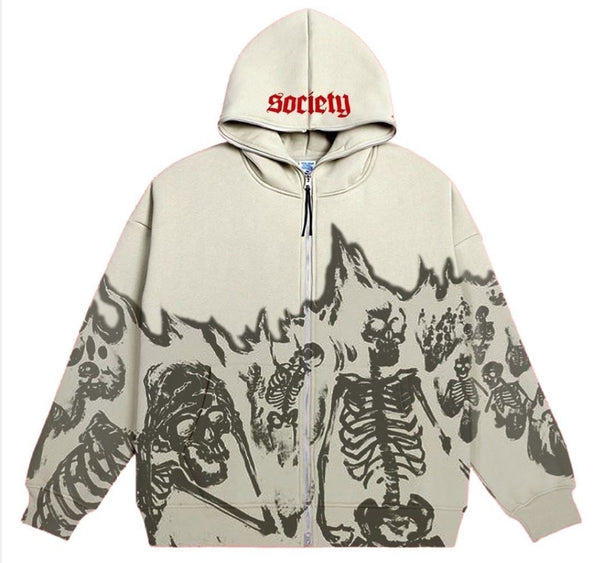 skeleton sleeve hoodie