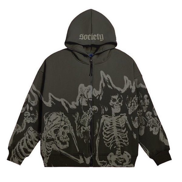 skeleton sleeve hoodie