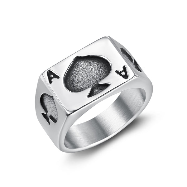 Retro Black Poker Men's Ring