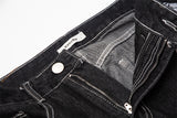 Dunkle Baggy-Jeans mit Skelett-Stickerei für Herren