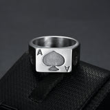 Retro Black Poker Men's Ring