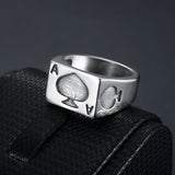 Retro Black Poker Men's Ring