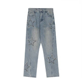 Street Star Embroidered Baggy Jeans Men