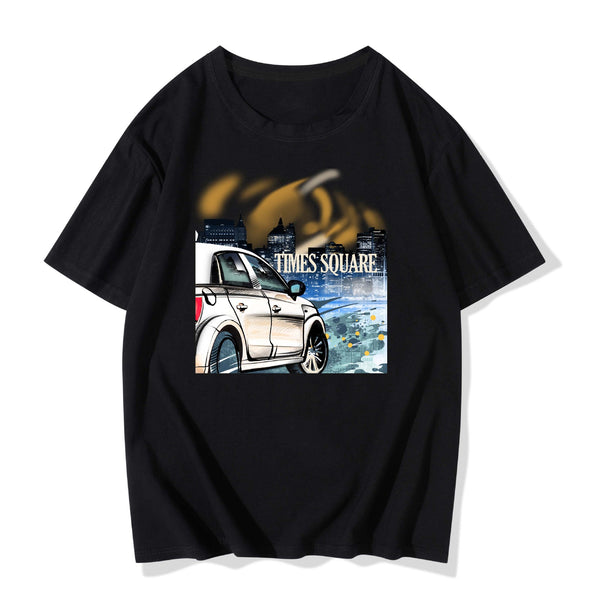 Cartoon Printed Letter T-shirt